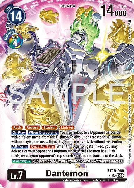 Image for Dantemon (Alternate Art) (BT26-086 SR) [Timeless Bonds] - Digimon Card Game