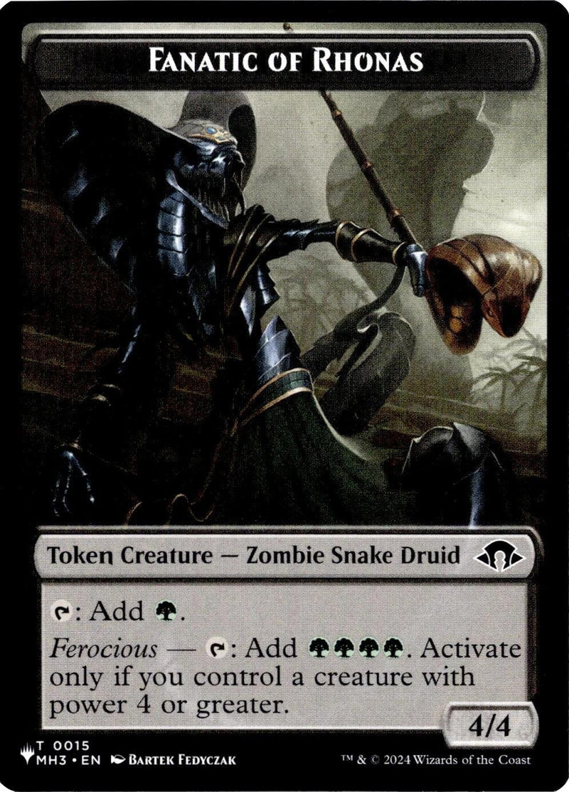Image for Fanatic of Rhonas // Elemental Double-Sided Token (20) [The List Reprints] - Magic: The Gathering