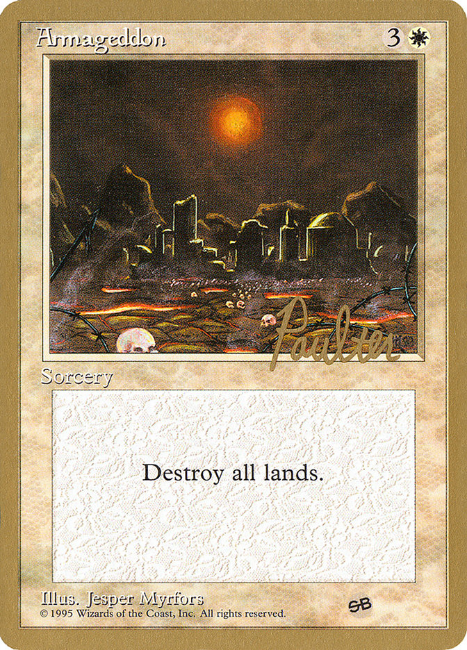 Armageddon - 1996 Preston Poulter (4ED) (SB) [World Championship Decks]