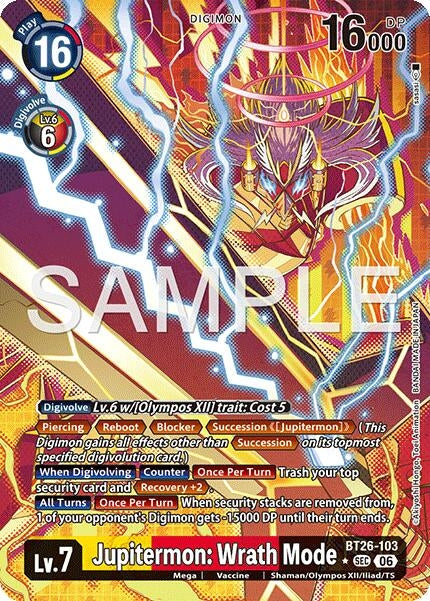 Image for Jupitermon: Wrath Mode (Alternate Art) (BT26-103 SEC) [Timeless Bonds] - Digimon Card Game