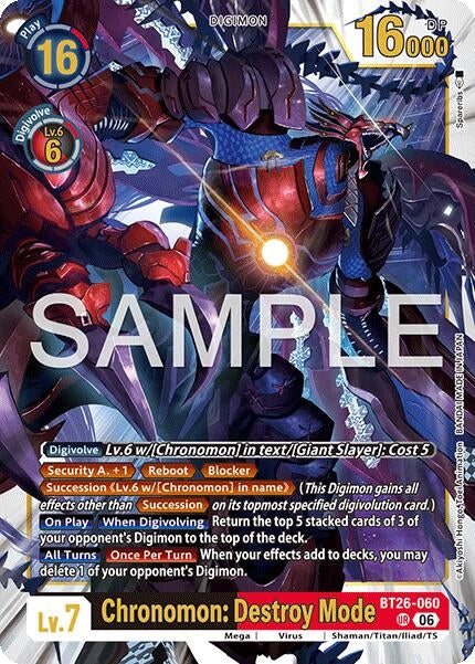 Chronomon: Destroy Mode (BT26-060 UR) [Timeless Bonds]