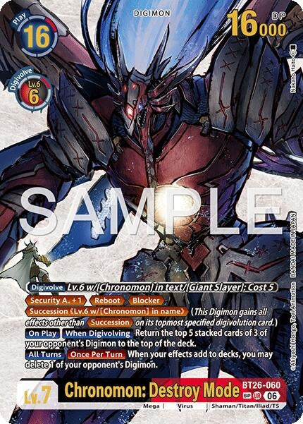 Image for Chronomon: Destroy Mode (SP) (BT26-060 UR) [Timeless Bonds] - Digimon Card Game