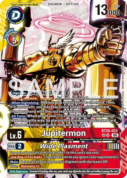 Image for Jupitermon // Wide Plasment (SP) (BT26-033 SR) [Timeless Bonds] - Digimon Card Game
