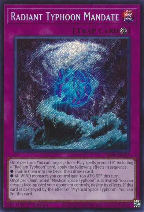Image for Radiant Typhoon Mandate (Secret Rare) (26LP-EN015) [Limited Pack World Championship 2026] - YuGiOh