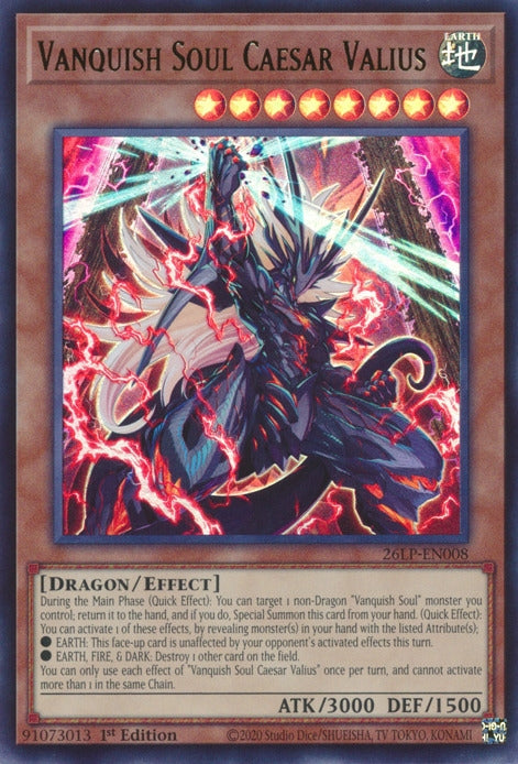 Image for Vanquish Soul Caesar Valius (26LP-EN008) [Limited Pack World Championship 2026] - YuGiOh