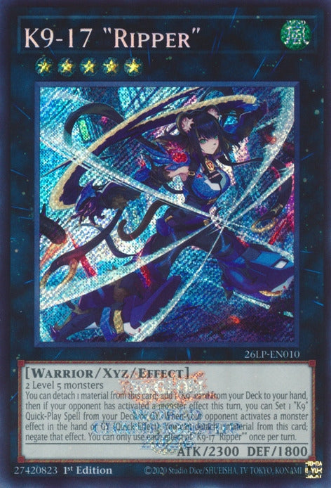 Image for K9-17 "Ripper" (Emblazoned Secret Rare) (26LP-EN010) [Limited Pack World Championship 2026] - YuGiOh