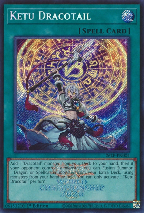 Image for Ketu Dracotail (Emblazoned Secret Rare) (26LP-EN004) [Limited Pack World Championship 2026] - YuGiOh