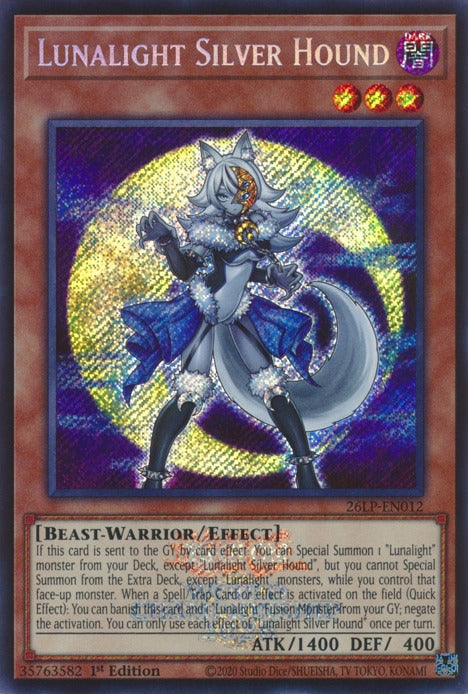 Image for Lunalight Silver Hound (Emblazoned Secret Rare) (26LP-EN012) [Limited Pack World Championship 2026] - YuGiOh
