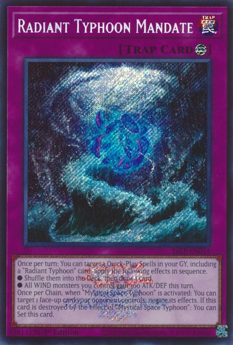 Image for Radiant Typhoon Mandate (Emblazoned Secret Rare) (26LP-EN015) [Limited Pack World Championship 2026] - YuGiOh