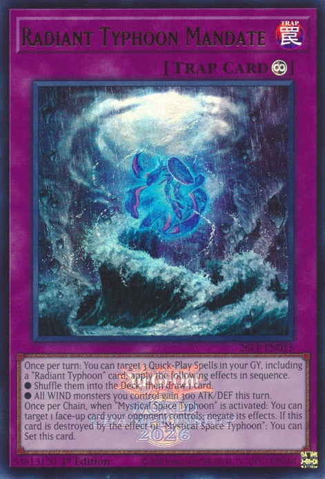 Image for Radiant Typhoon Mandate (Emblazoned) (26LP-EN015) [Limited Pack World Championship 2026] - YuGiOh