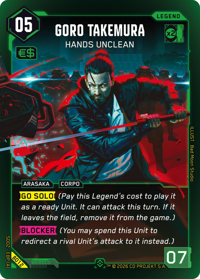 Image for Goro Takemura - Hands Unclean (B012) [Embracing Power - Beta Starter Deck] - Cyberpunk TCG