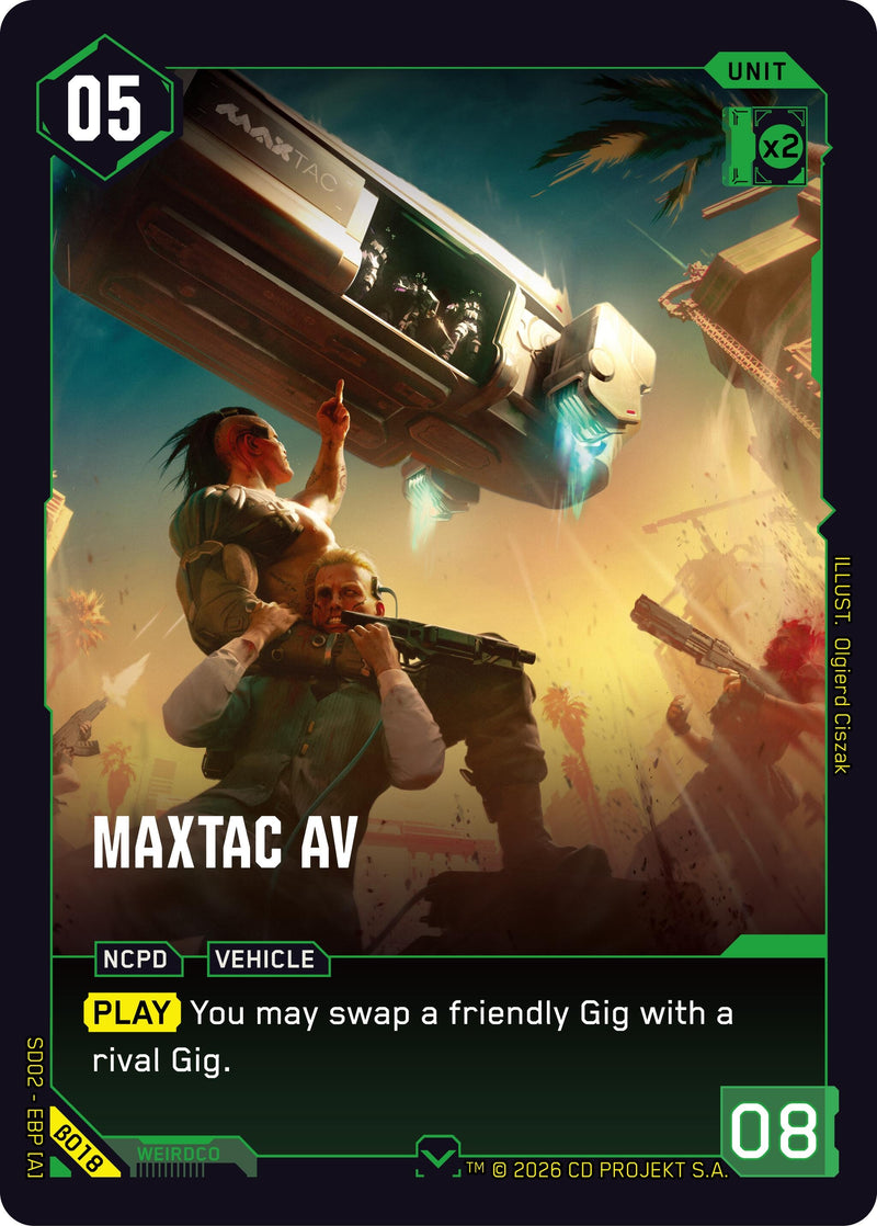 Image for MaxTac AV (B018) [Embracing Power - Beta Starter Deck] - Cyberpunk TCG