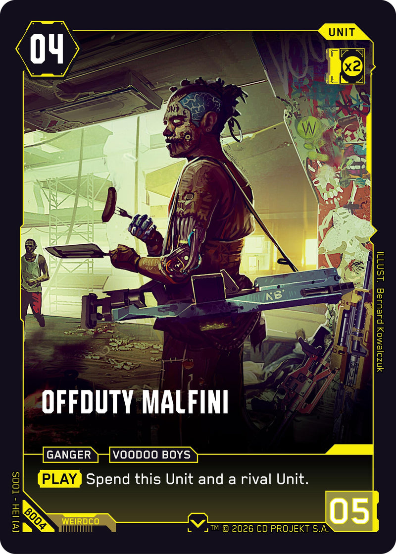 Image for Offduty Malfini (B004) [The Heist - Beta Starter Deck] - Cyberpunk TCG