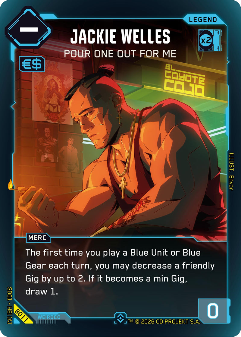 Image for Jackie Welles - Pour One Out For Me (B011) [The Heist - Beta Starter Deck] - Cyberpunk TCG