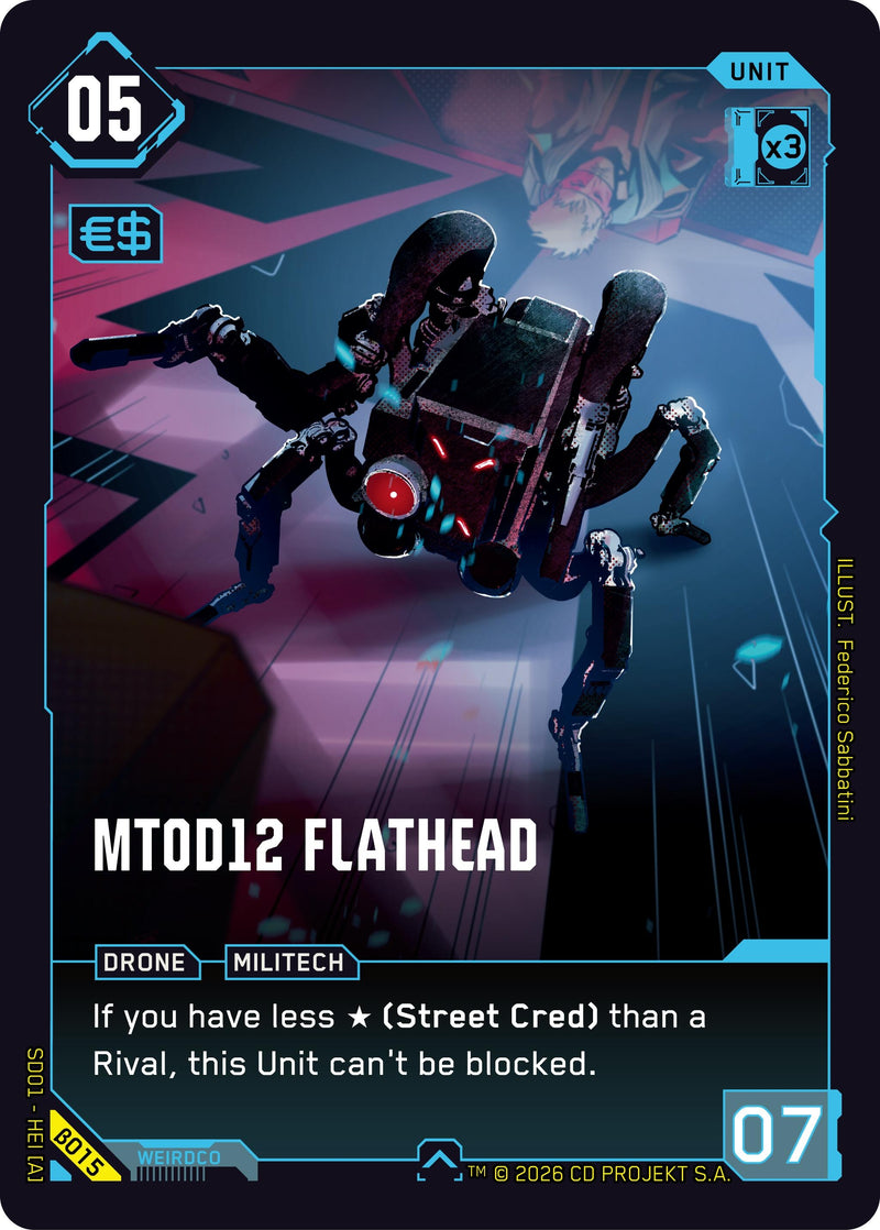 Image for MT0D12 Flathead (B015) [The Heist - Beta Starter Deck] - Cyberpunk TCG