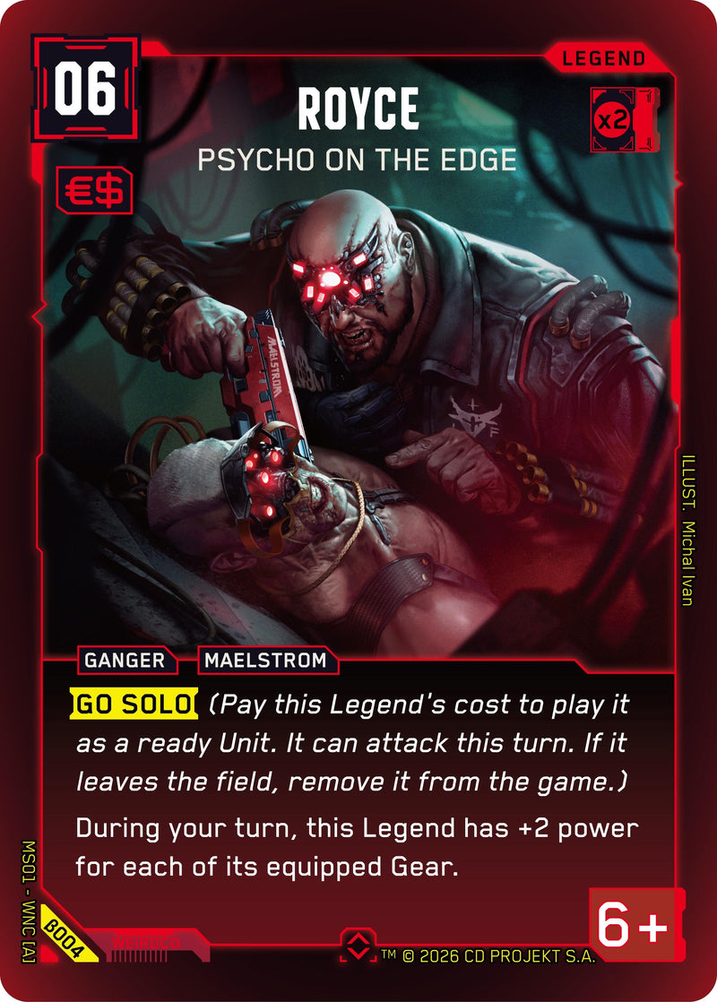 Image for Royce - Psycho on the Edge (Rare) (B004) [Welcome to Night City - Beta] - Cyberpunk TCG