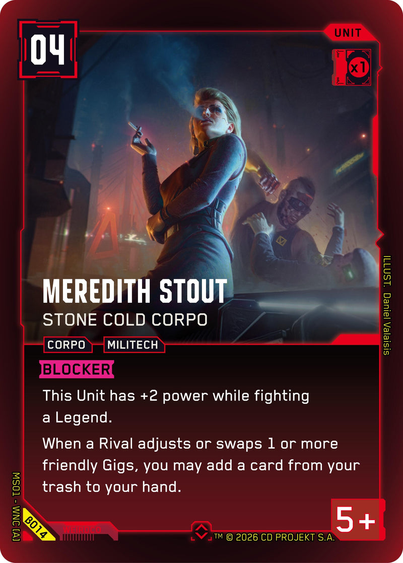 Image for Meredith Stout - Stone Cold Corpo (B014) [Welcome to Night City - Beta] - Cyberpunk TCG