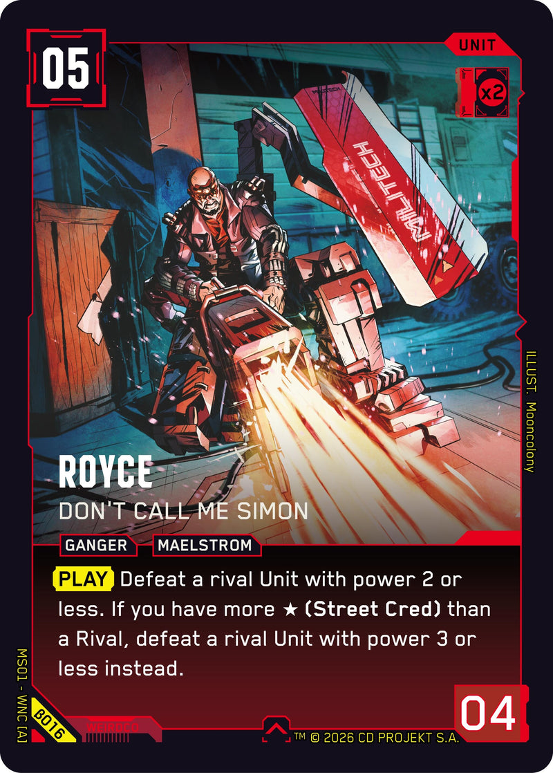 Image for Royce - Don't Call Me Simon (B016) [Welcome to Night City - Beta] - Cyberpunk TCG