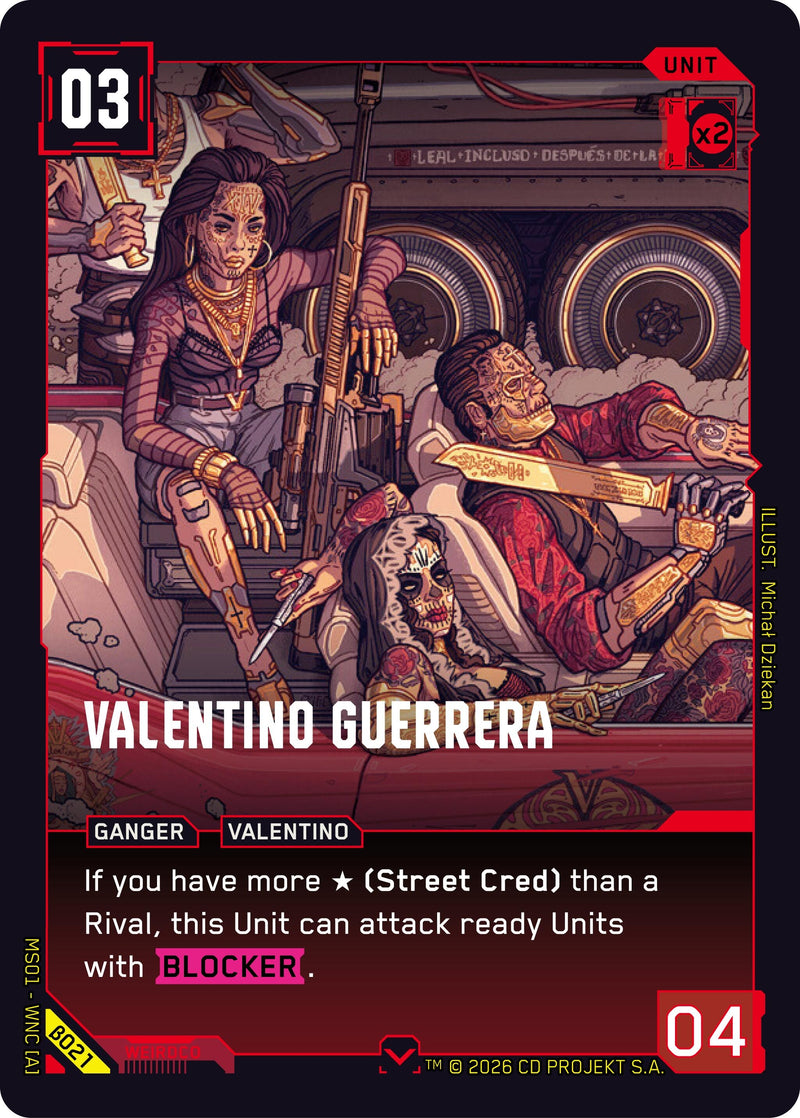 Image for Valentino Guerrera (B021) [Welcome to Night City - Beta] - Cyberpunk TCG