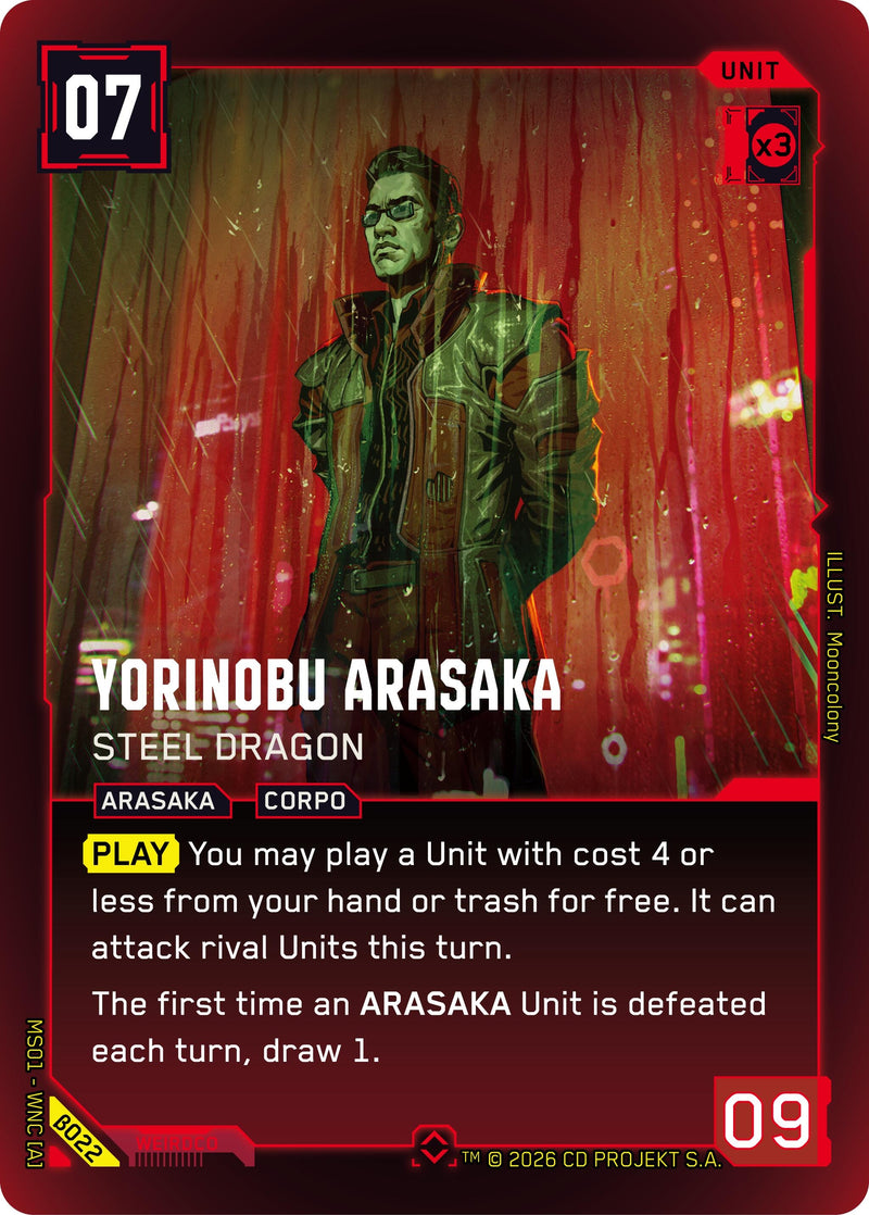 Image for Yorinobu Arasaka - Steel Dragon (B022) [Welcome to Night City - Beta] - Cyberpunk TCG
