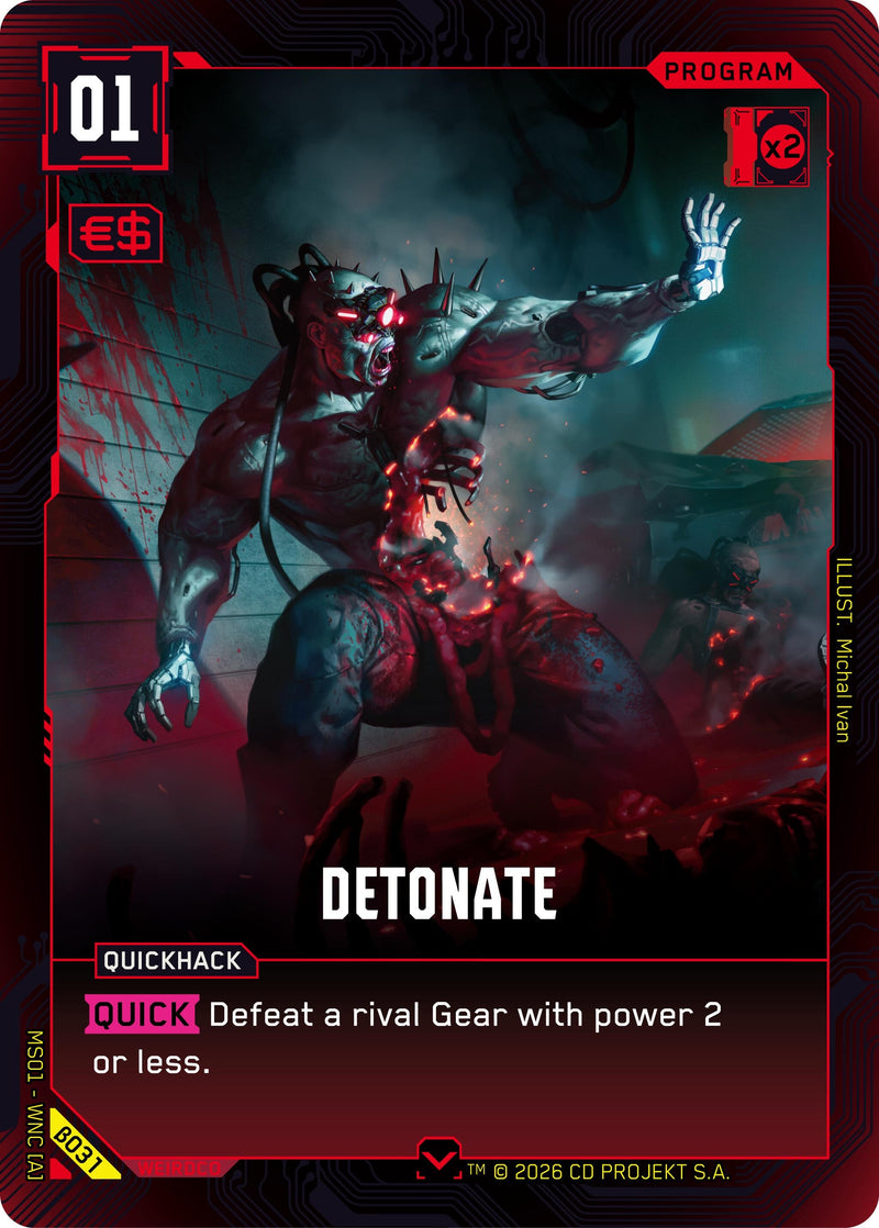 Image for Detonate (B031) [Welcome to Night City - Beta] - Cyberpunk TCG