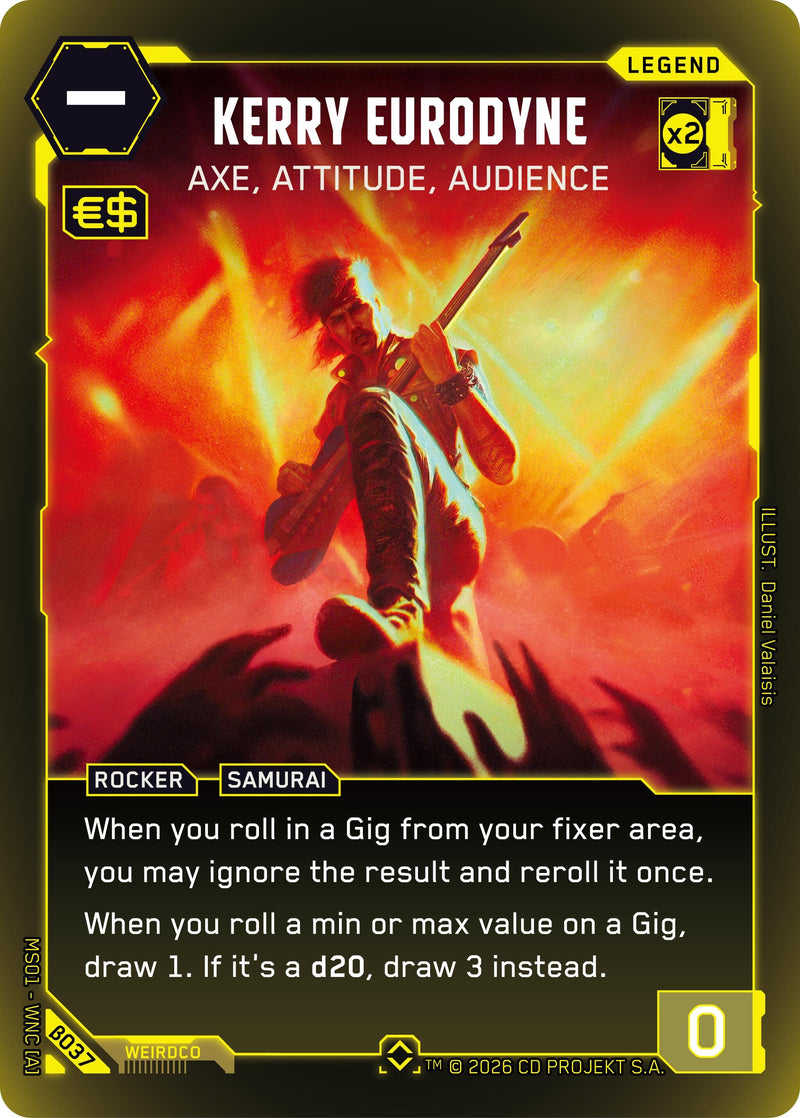 Image for Kerry Eurodyne - Axe, Attitude, Audience (Rare) (B037) [Welcome to Night City - Beta] - Cyberpunk TCG