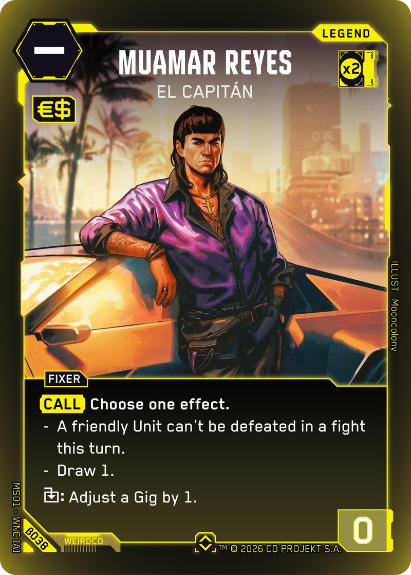 Image for Muamar Reyes - El Capitan (Rare) (B038) [Welcome to Night City - Beta] - Cyberpunk TCG