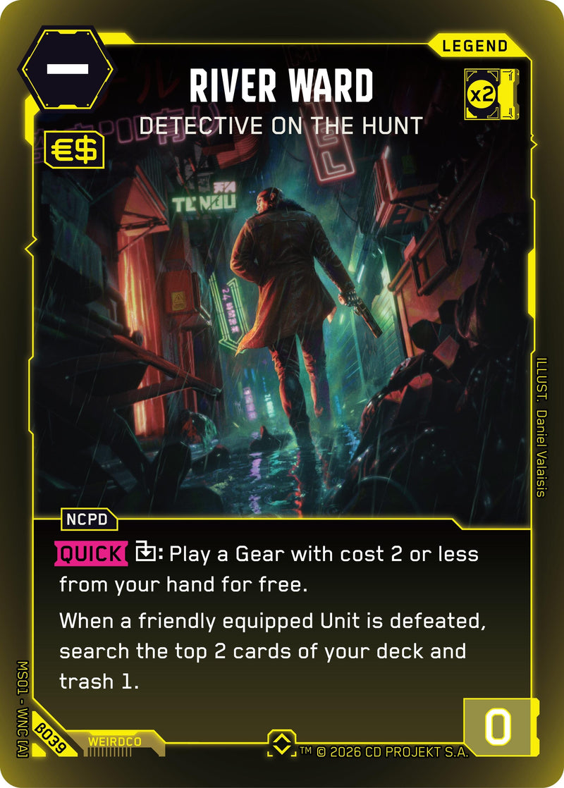 Image for River Ward - Detective on the Hunt (Rare) (B039) [Welcome to Night City - Beta] - Cyberpunk TCG