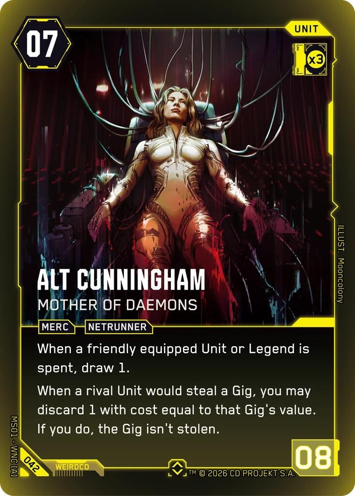 Image for Alt Cunningham - Mother of Daemons (Rare) (B042) [Welcome to Night City - Beta] - Cyberpunk TCG