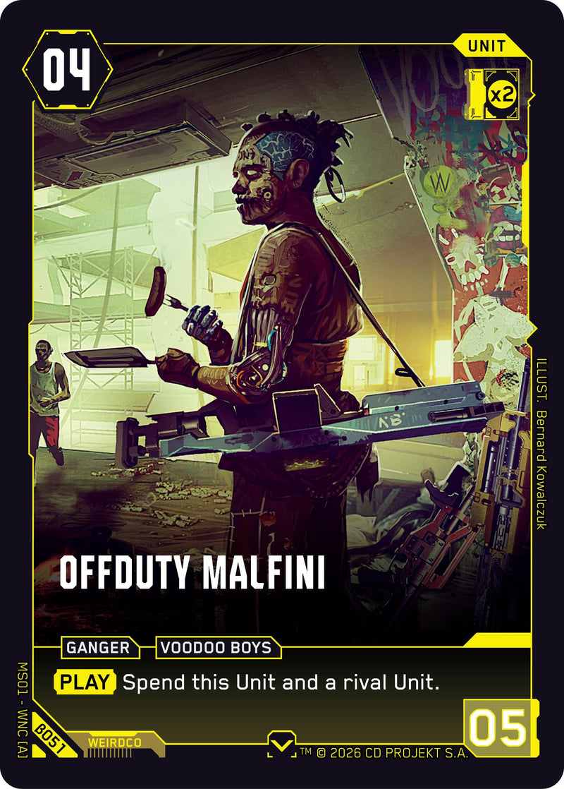 Image for Offduty Malfini (B051) [Welcome to Night City - Beta] - Cyberpunk TCG