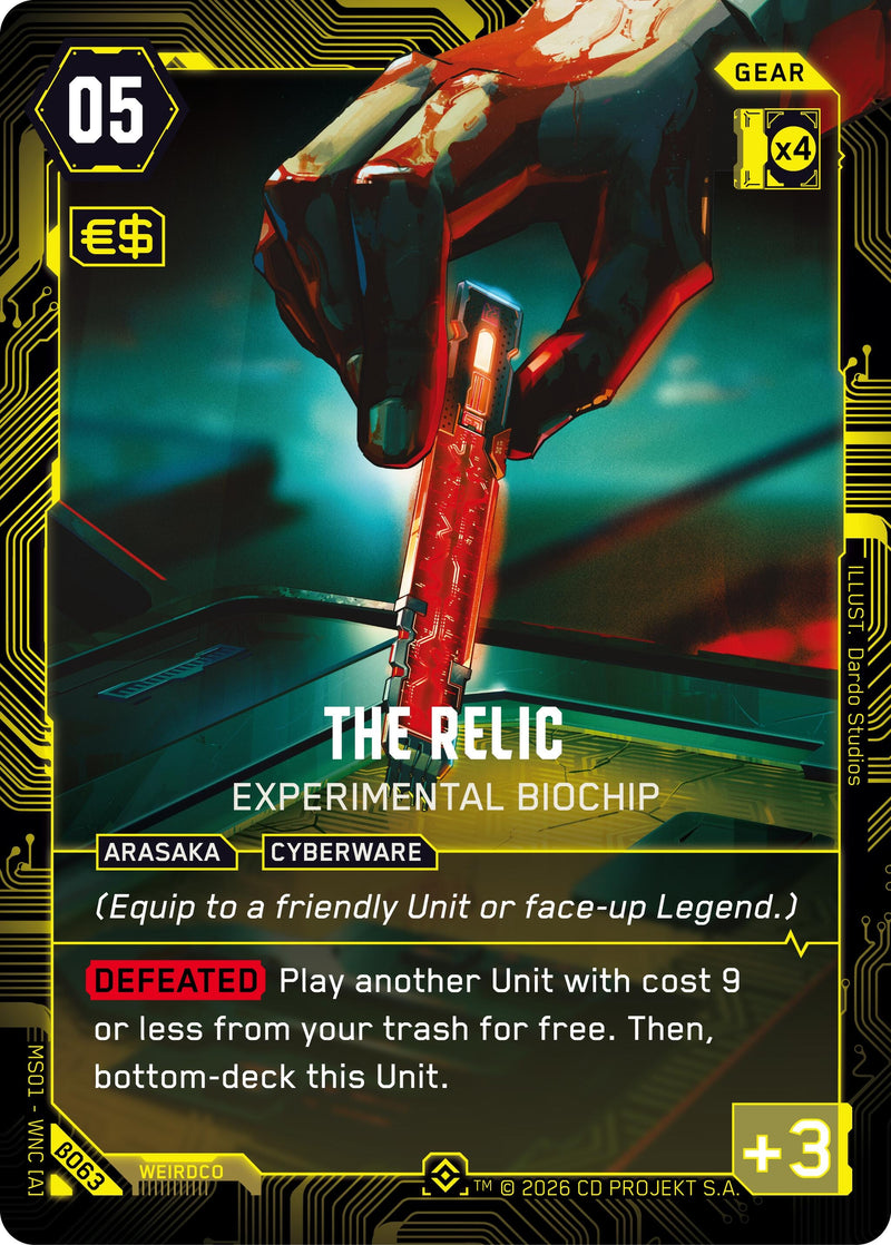 Image for The Relic - Experimental Biochip (Epic) (B063) [Welcome to Night City - Beta] - Cyberpunk TCG
