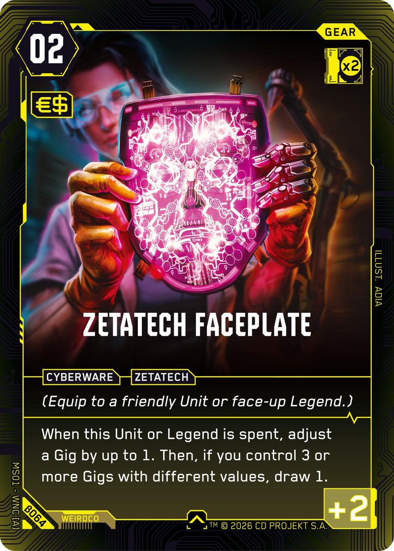 Image for Zetatech Faceplate (B064) [Welcome to Night City - Beta] - Cyberpunk TCG