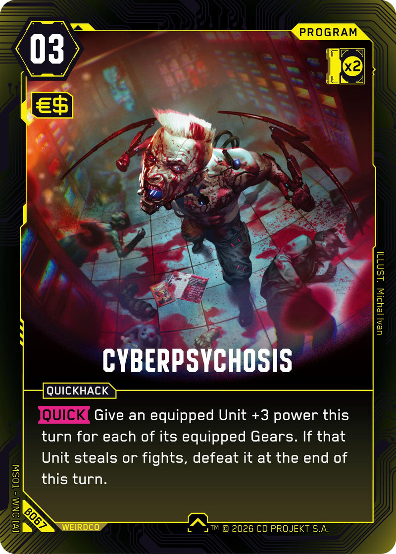 Image for Cyberpsychosis (B067) [Welcome to Night City - Beta] - Cyberpunk TCG