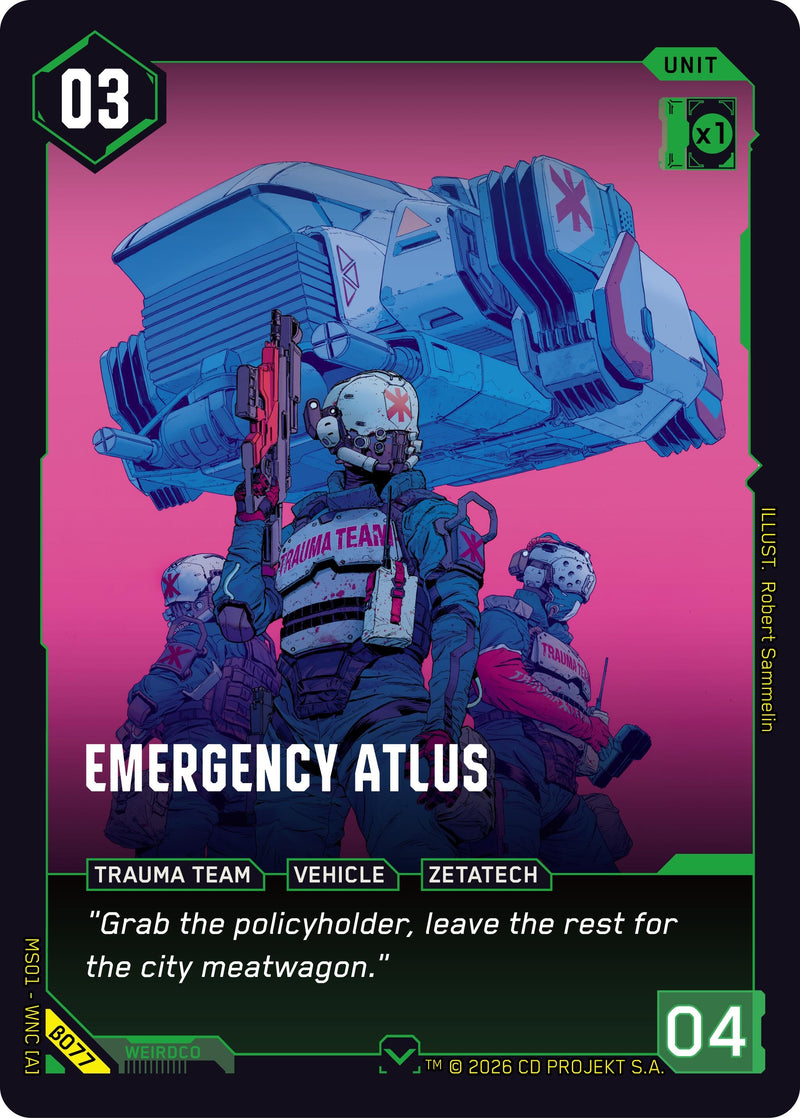 Image for Emergency Atlus (B077) [Welcome to Night City - Beta] - Cyberpunk TCG