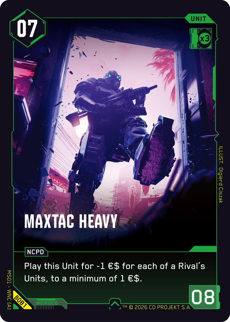 Image for MaxTac Heavy (B081) [Welcome to Night City - Beta] - Cyberpunk TCG