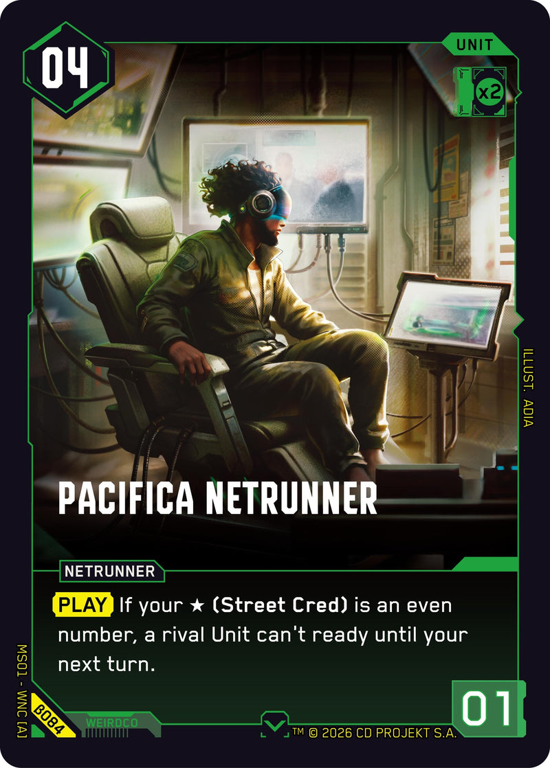 Image for Pacifica Netrunner (B084) [Welcome to Night City - Beta] - Cyberpunk TCG