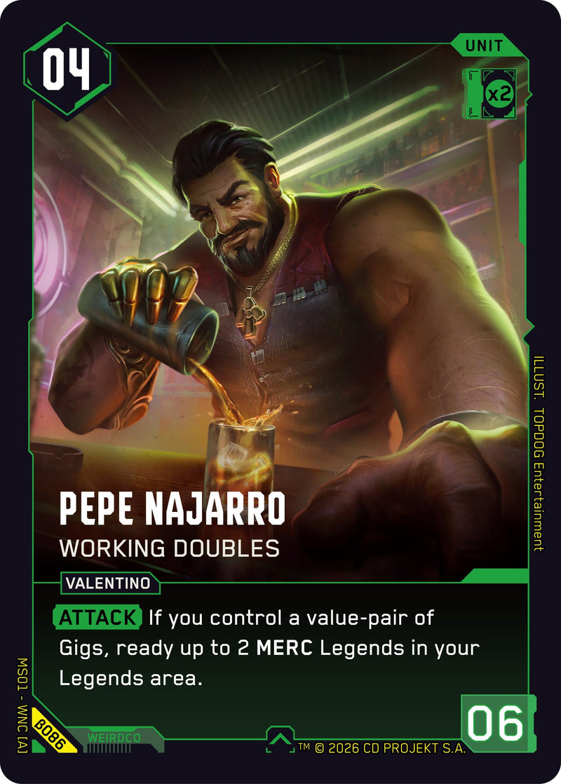 Image for Pepe Najarro - Working Doubles (B086) [Welcome to Night City - Beta] - Cyberpunk TCG