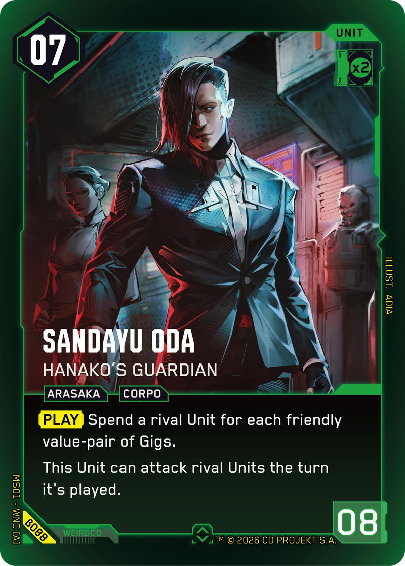 Image for Sandayu Oda - Hanako's Guardian (Rare) (B088) [Welcome to Night City - Beta] - Cyberpunk TCG