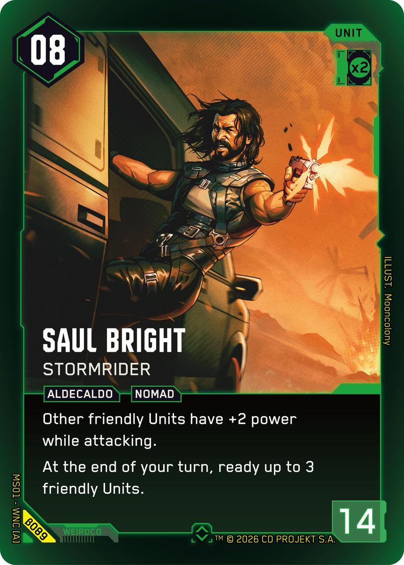 Image for Saul Bright - Stormrider (B089) [Welcome to Night City - Beta] - Cyberpunk TCG