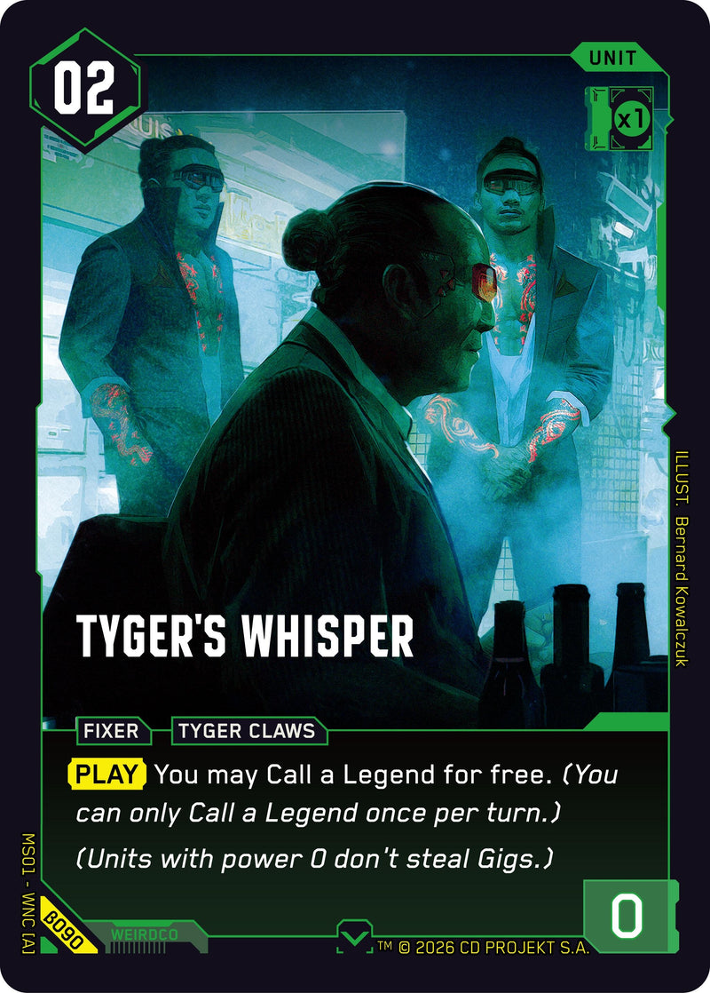 Image for Tyger's Whisper (B090) [Welcome to Night City - Beta] - Cyberpunk TCG