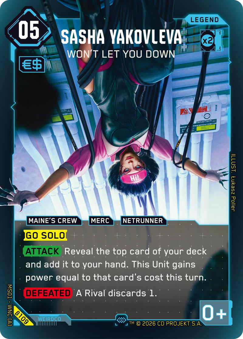 Image for Sasha Yakovleva - Won't Let You Down (Secret) (B109) [Welcome to Night City - Beta] - Cyberpunk TCG