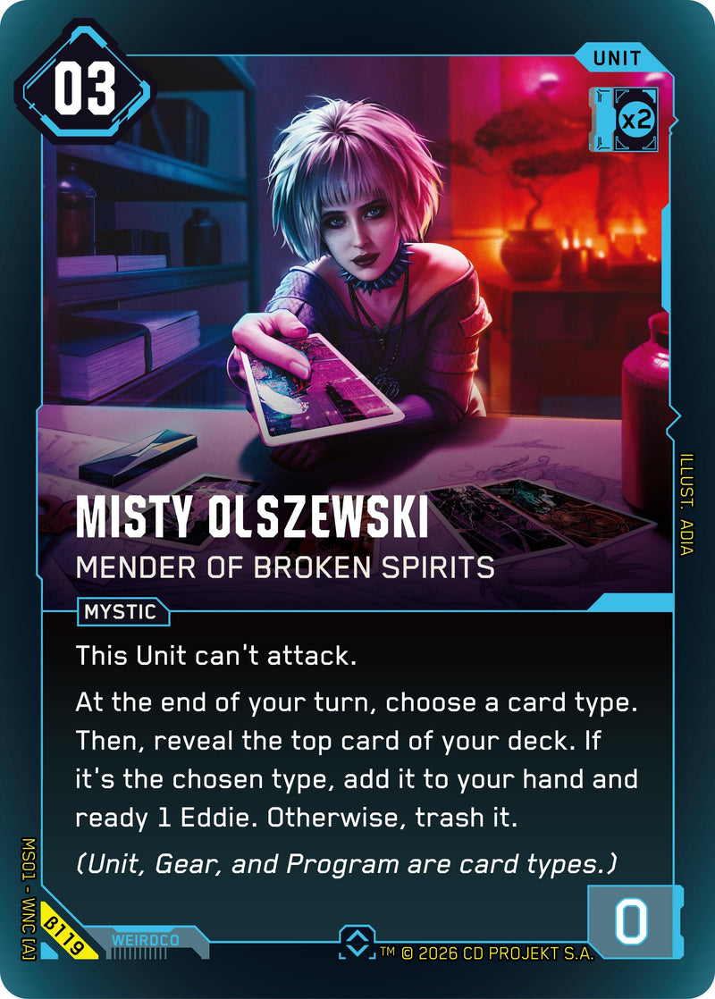 Image for Misty Olszewski - Mender of Broken Spirits (B119) [Welcome to Night City - Beta] - Cyberpunk TCG