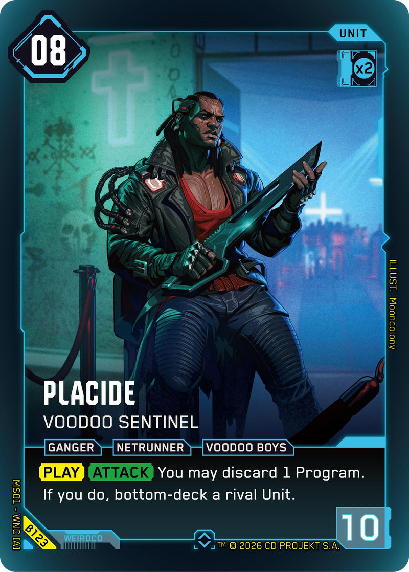 Image for Placide - Voodoo Sentinel (B123) [Welcome to Night City - Beta] - Cyberpunk TCG