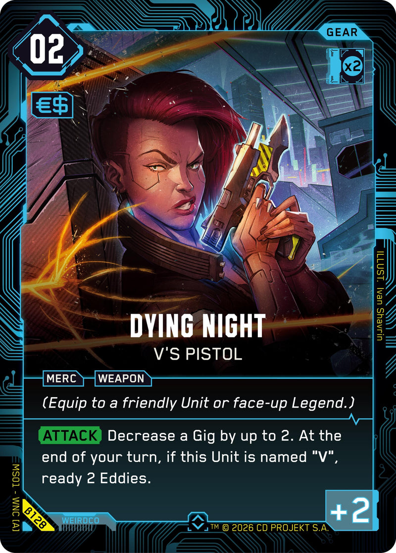 Image for Dying Night - V's Pistol (B128) [Welcome to Night City - Beta] - Cyberpunk TCG