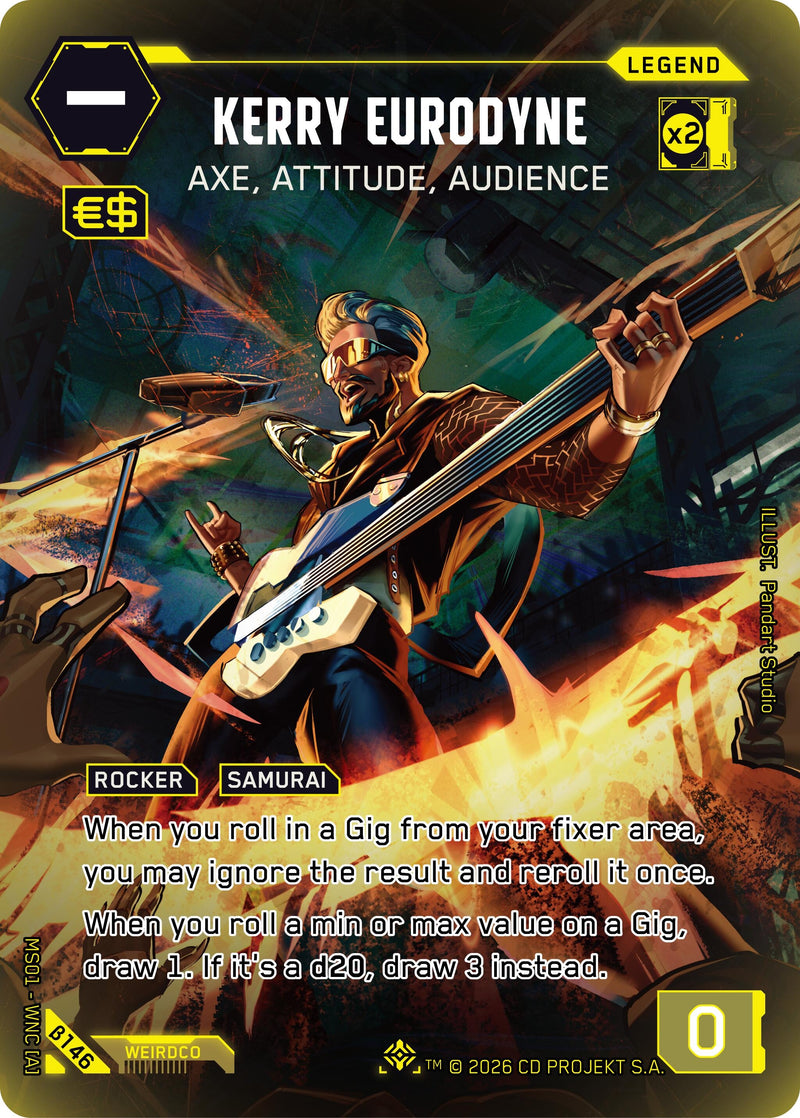 Image for Kerry Eurodyne - Axe, Attitude, Audience (ILegend) (B146) [Welcome to Night City - Beta] - Cyberpunk TCG