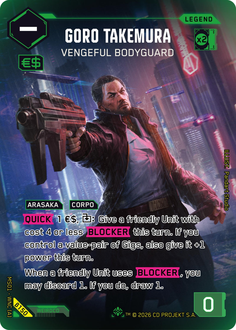 Image for Goro Takemura - Vengeful Bodyguard (ILegend) (B150) [Welcome to Night City - Beta] - Cyberpunk TCG