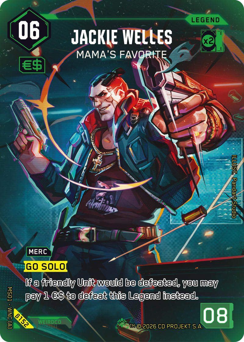 Image for Jackie Welles - Mama's Favorite (ILegend) (B152) [Welcome to Night City - Beta] - Cyberpunk TCG