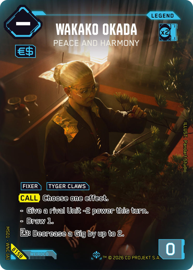 Image for Wakako Okada - Peace and Harmony (ILegend) (B158) [Welcome to Night City - Beta] - Cyberpunk TCG