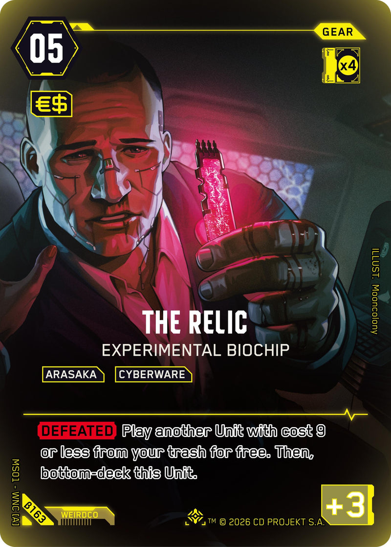 Image for The Relic - Experimental Biochip (IO) (B163) [Welcome to Night City - Beta] - Cyberpunk TCG