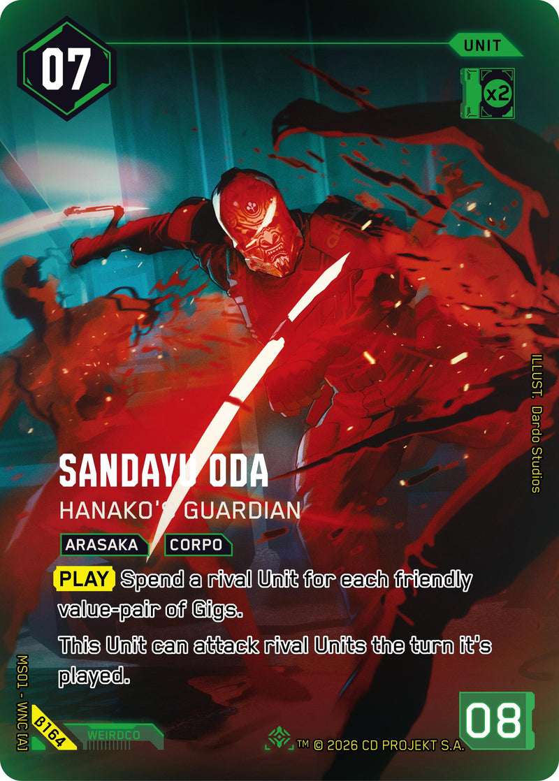 Image for Sandayu Oda - Hanako's Guardian (IO) (B164) [Welcome to Night City - Beta] - Cyberpunk TCG